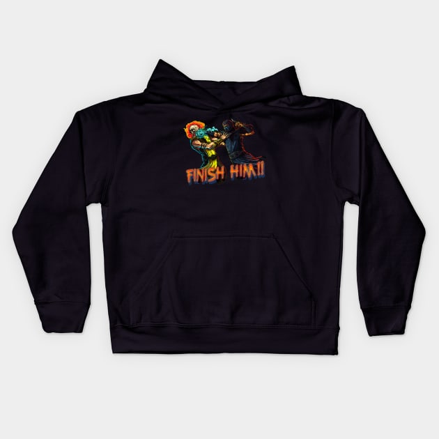 Finish Him! Kids Hoodie by Creepsandbabes